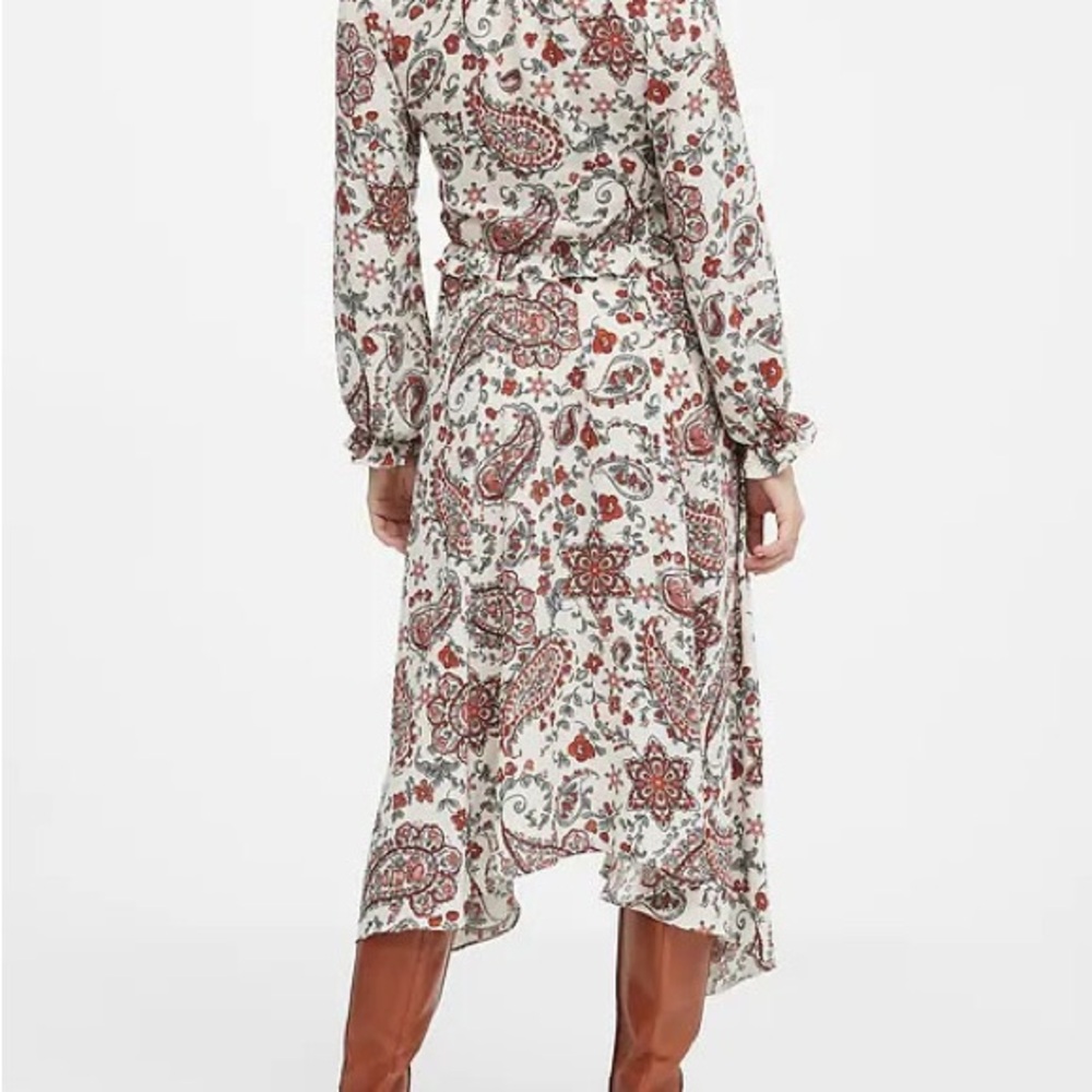 Banana Republic Women's Paisley Print Dress - Cream and Brown - Picture 3 of 8
